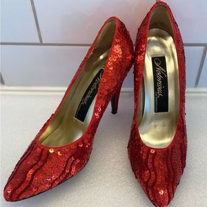 Glamorous Red Sequin Stiletto Heels